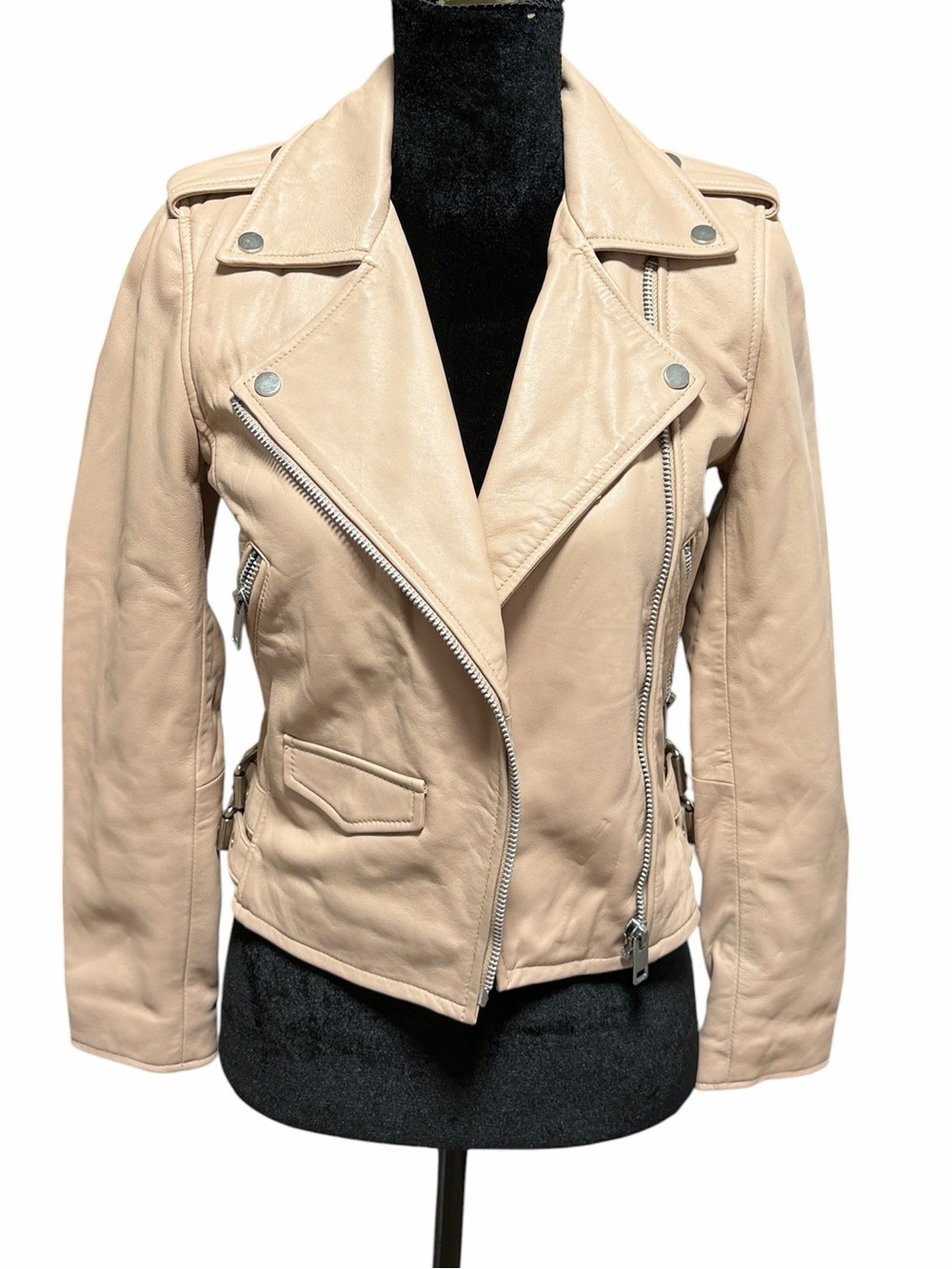 Walter Baker Liz Leather Moto Biker Jacket Size XS